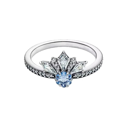 2026 New 925 Silver Eternal Shining Double Row Butterfly Love Heart Crown Ring Fashion DIY Charm Jewelry Exquisite Gift ﻿
