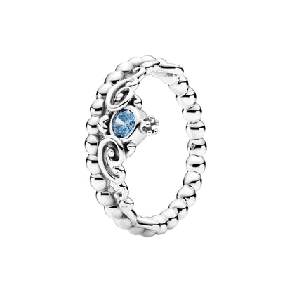 2026 New 925 Silver Eternal Shining Double Row Butterfly Love Heart Crown Ring Fashion DIY Charm Jewelry Exquisite Gift ﻿